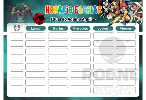 ThunderCats Horario Escolar